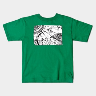 Ink drawing - Tangle Sheep Pasture Kids T-Shirt